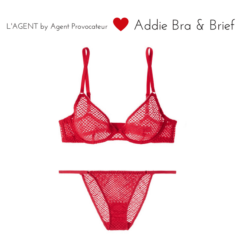 l'agent addie bra and brief red