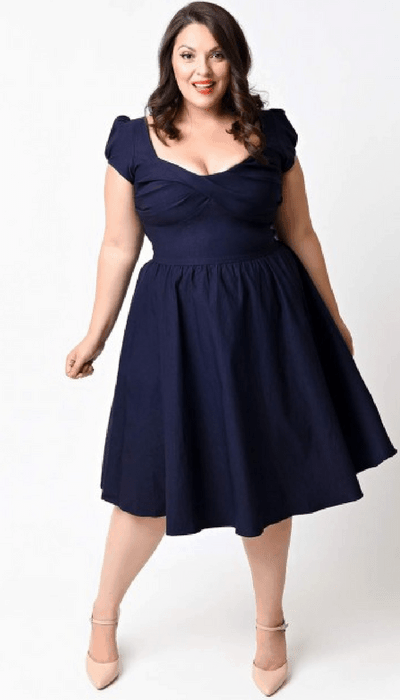 Stop Staring Exclusive Plus Size Navy Billion Dollar Baby Dress