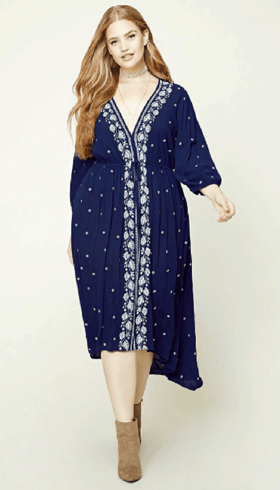 Forever 21 Plus Size Embroidered Dress