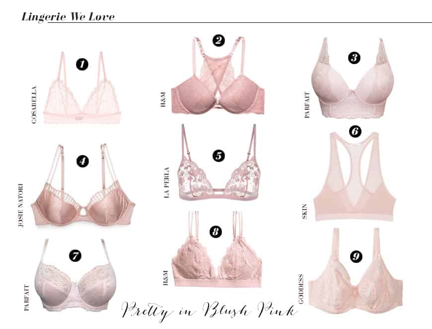 lingerie we love blush pink bras