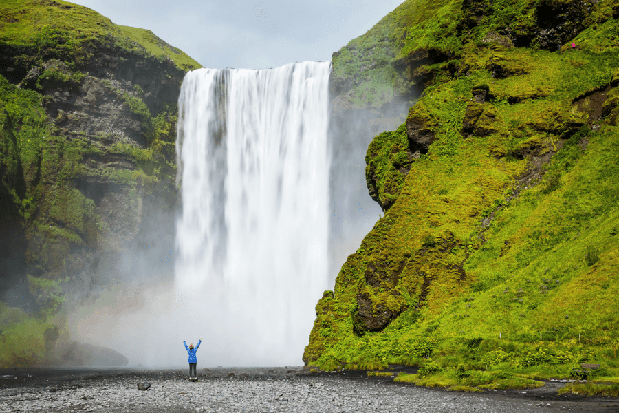 Iceland waterfall solo female travel