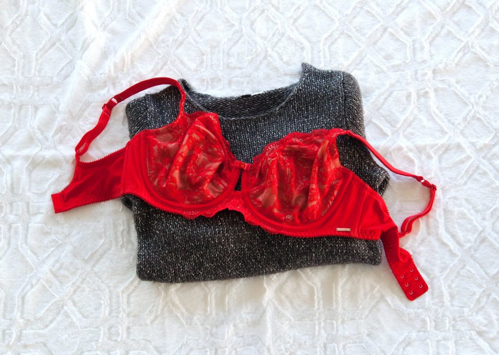 red lace bra